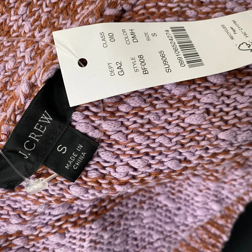 NEW J.Crew Reversible Space Dyed‎ Cardigan Sweater Mauve Purple Small